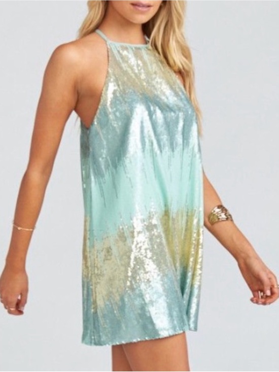 Show Me Your MuMu Dresses & Skirts - Show Me Your MuMu Shimmer Mint Gomez Mini Dress
